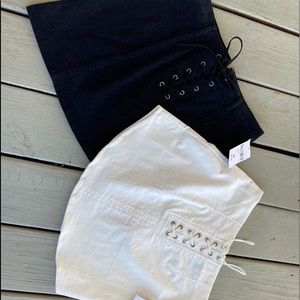 Forever 21 Black & White Velvet Skirts